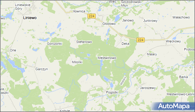 mapa Mestwinowo, Mestwinowo na mapie Targeo