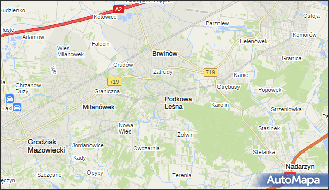 mapa Podkowa Leśna, Podkowa Leśna na mapie Targeo