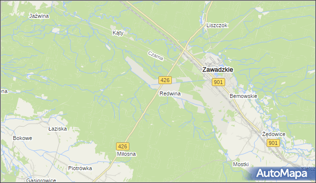 mapa Redwina, Redwina na mapie Targeo