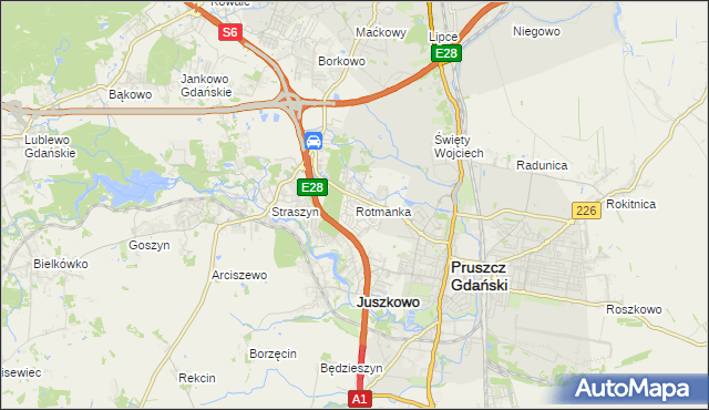 mapa Rotmanka, Rotmanka na mapie Targeo