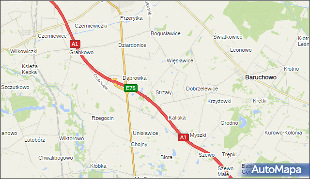 mapa Strzały, Strzały na mapie Targeo