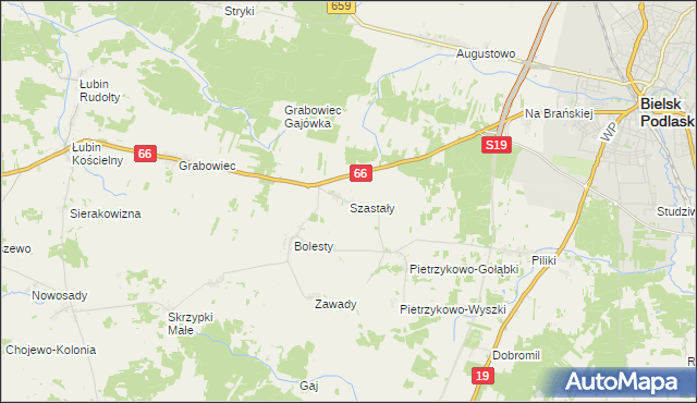 mapa Szastały, Szastały na mapie Targeo