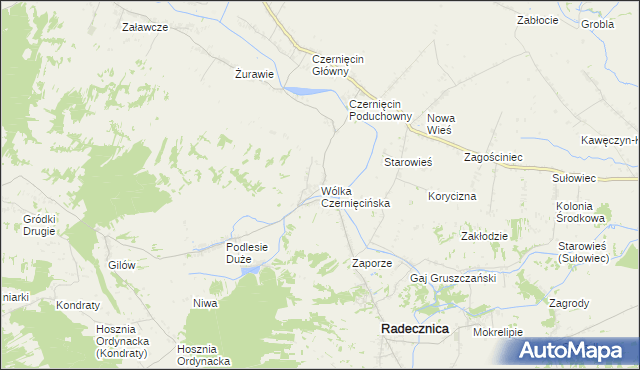 mapa Wólka Czernięcińska, Wólka Czernięcińska na mapie Targeo