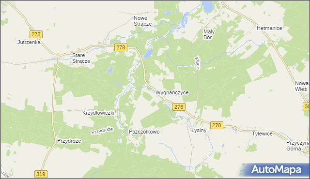 mapa Wygnańczyce, Wygnańczyce na mapie Targeo