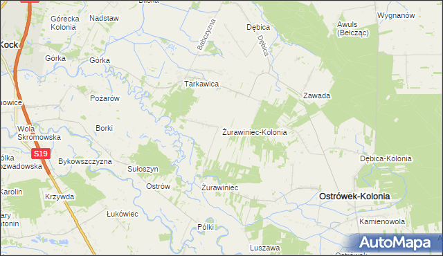 mapa Żurawiniec-Kolonia, Żurawiniec-Kolonia na mapie Targeo