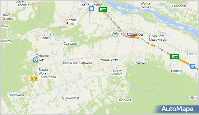 mapa Augustówek, Augustówek na mapie Targeo