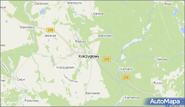 mapa Barnowo, Barnowo na mapie Targeo