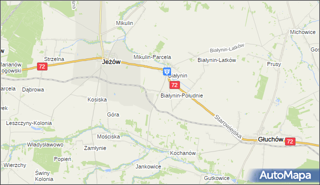 mapa Białynin-Południe, Białynin-Południe na mapie Targeo