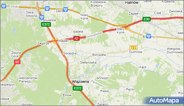 mapa Boryszew, Boryszew na mapie Targeo