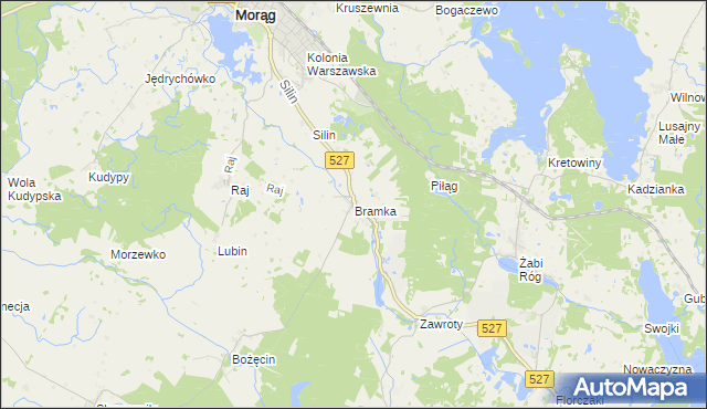 mapa Bramka gmina Morąg, Bramka gmina Morąg na mapie Targeo