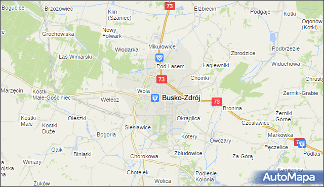 mapa Busko-Zdrój, Busko-Zdrój na mapie Targeo