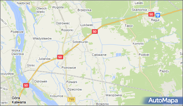 mapa Całowanie, Całowanie na mapie Targeo