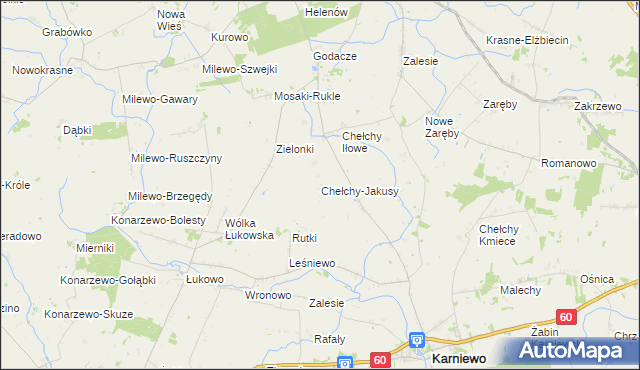 mapa Chełchy-Jakusy, Chełchy-Jakusy na mapie Targeo