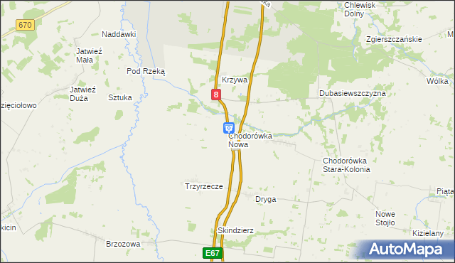 mapa Chodorówka Nowa, Chodorówka Nowa na mapie Targeo