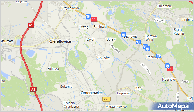 mapa Chudów, Chudów na mapie Targeo