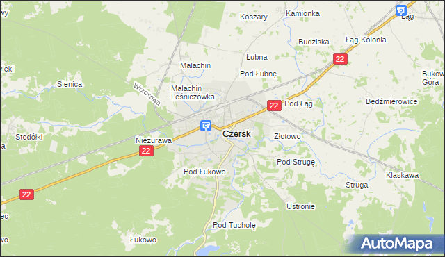 mapa Czersk powiat chojnicki, Czersk powiat chojnicki na mapie Targeo