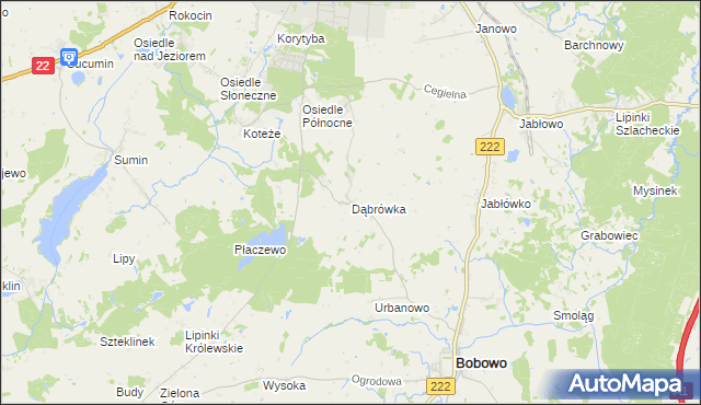 mapa Dąbrówka gmina Starogard Gdański, Dąbrówka gmina Starogard Gdański na mapie Targeo