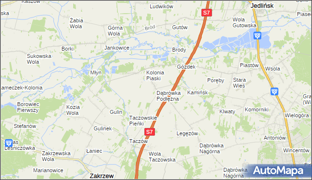 mapa Dąbrówka Podłężna, Dąbrówka Podłężna na mapie Targeo