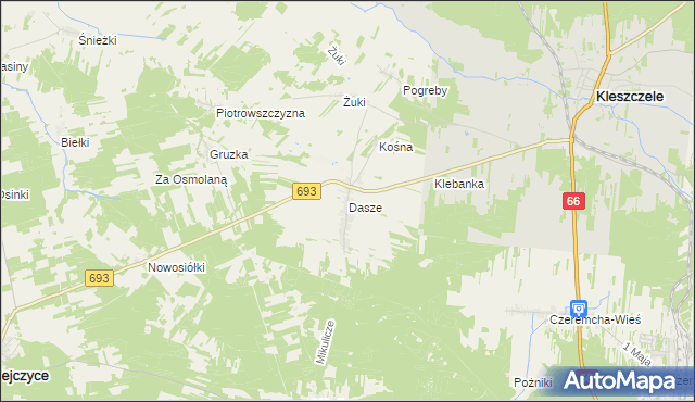 mapa Dasze, Dasze na mapie Targeo