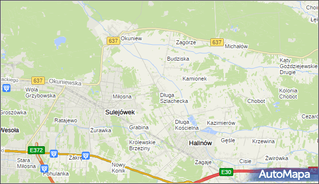 mapa Długa Szlachecka, Długa Szlachecka na mapie Targeo