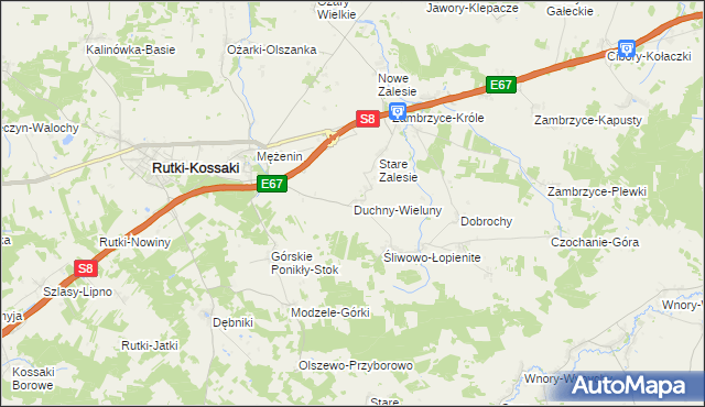 mapa Duchny-Wieluny, Duchny-Wieluny na mapie Targeo