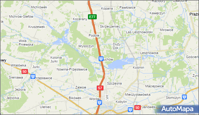 mapa Głuchów gmina Grójec, Głuchów gmina Grójec na mapie Targeo