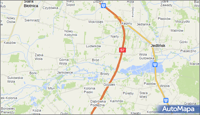 mapa Gutów gmina Jedlińsk, Gutów gmina Jedlińsk na mapie Targeo