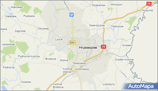 mapa Hrubieszów, Hrubieszów na mapie Targeo