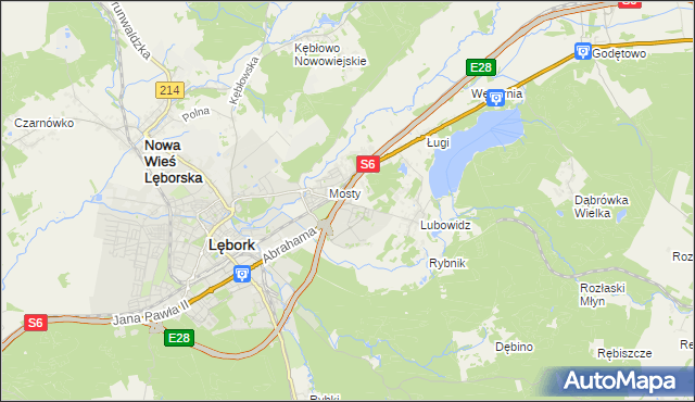 mapa Jamy gmina Nowa Wieś Lęborska, Jamy gmina Nowa Wieś Lęborska na mapie Targeo