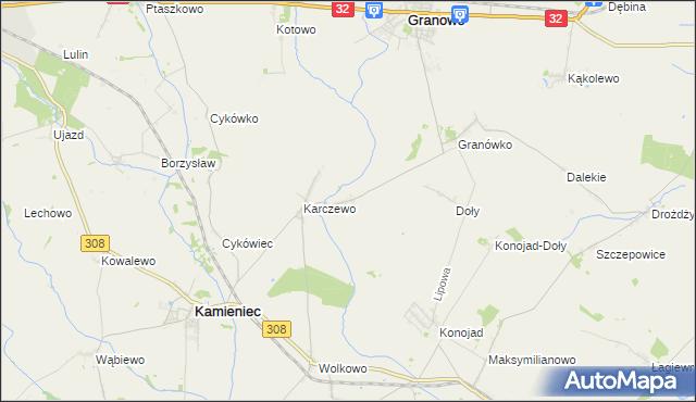 mapa Jaskółki gmina Kamieniec, Jaskółki gmina Kamieniec na mapie Targeo