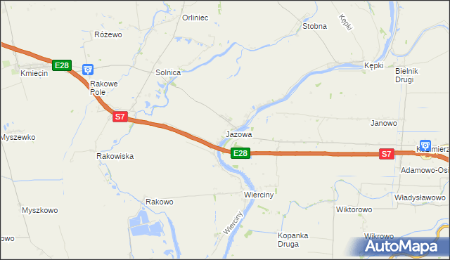 mapa Jazowa gmina Nowy Dwór Gdański, Jazowa gmina Nowy Dwór Gdański na mapie Targeo