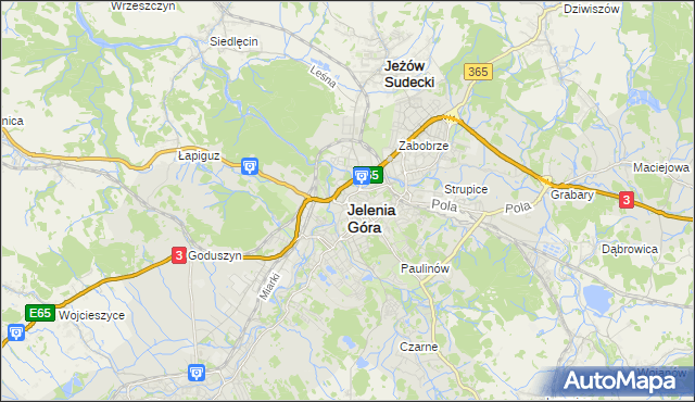 mapa Jelenia Góra, Jelenia Góra na mapie Targeo