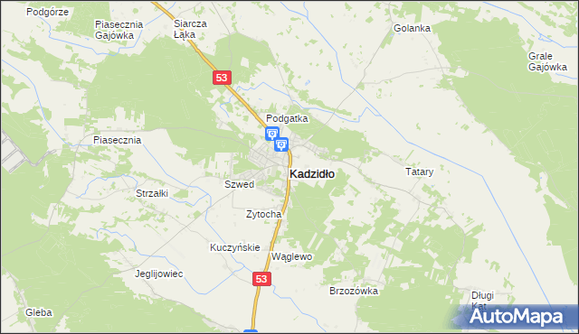 mapa Kadzidło, Kadzidło na mapie Targeo