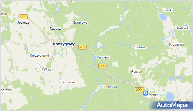 mapa Kamieńc, Kamieńc na mapie Targeo