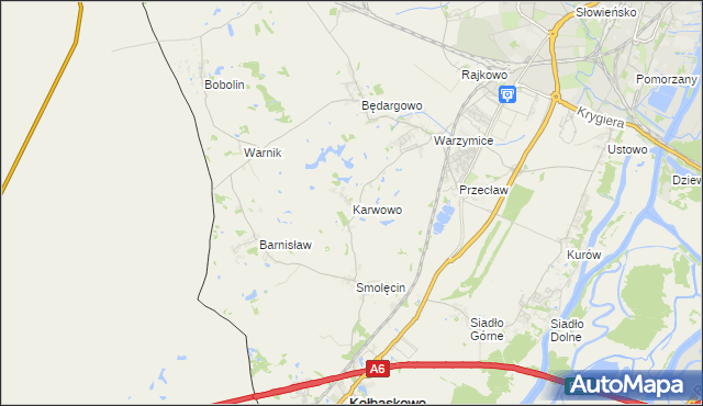 mapa Karwowo gmina Kołbaskowo, Karwowo gmina Kołbaskowo na mapie Targeo