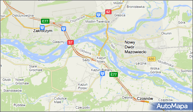 mapa Kazuń Nowy, Kazuń Nowy na mapie Targeo