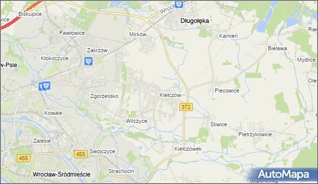 mapa Kiełczów, Kiełczów na mapie Targeo