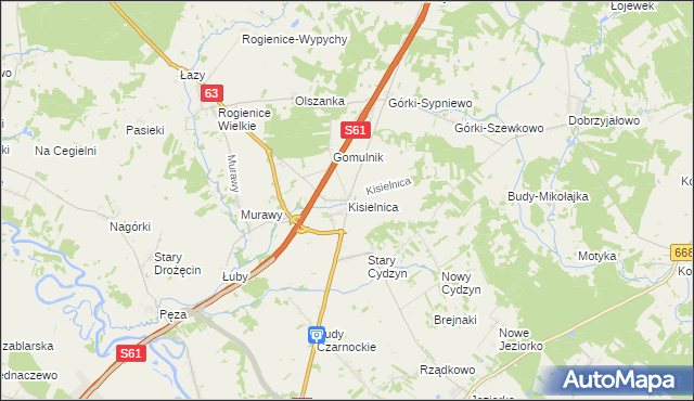 mapa Kisielnica, Kisielnica na mapie Targeo