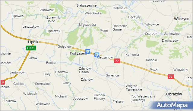 mapa Kleczanów, Kleczanów na mapie Targeo