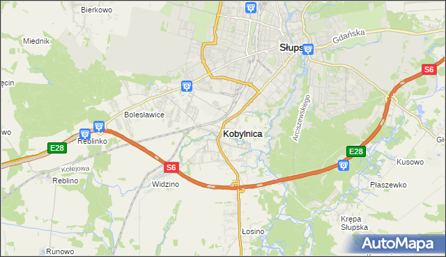 mapa Kobylnica powiat słupski, Kobylnica powiat słupski na mapie Targeo