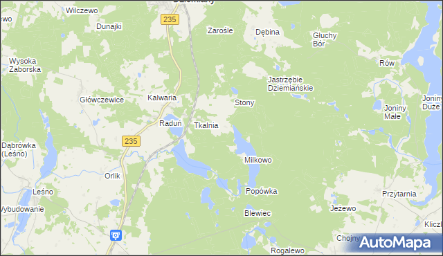 mapa Kolano gmina Dziemiany, Kolano gmina Dziemiany na mapie Targeo