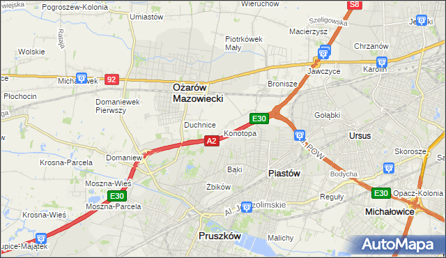 mapa Konotopa gmina Ożarów Mazowiecki, Konotopa gmina Ożarów Mazowiecki na mapie Targeo
