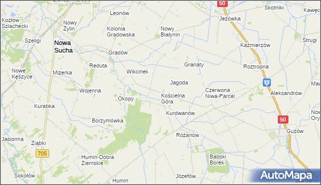 mapa Kościelna Góra, Kościelna Góra na mapie Targeo