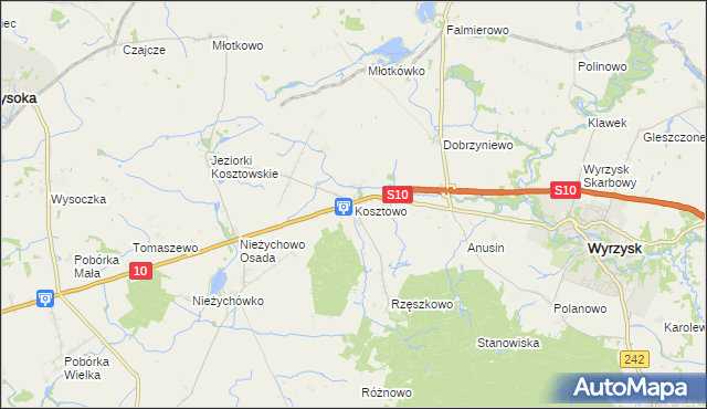 mapa Kosztowo, Kosztowo na mapie Targeo