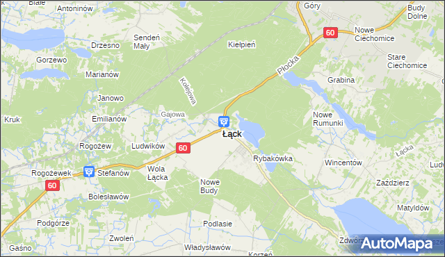 mapa Łąck, Łąck na mapie Targeo