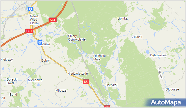 mapa Lipińskie Małe, Lipińskie Małe na mapie Targeo