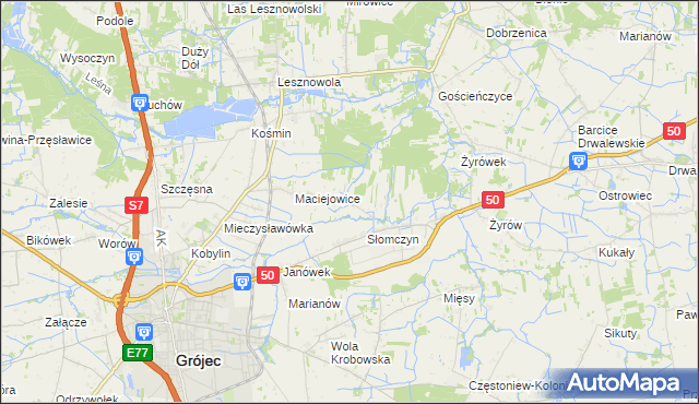 mapa Lisówek gmina Grójec, Lisówek gmina Grójec na mapie Targeo