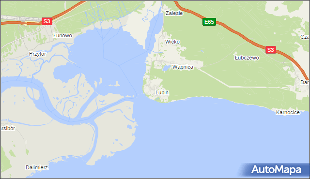 mapa Lubin gmina Międzyzdroje, Lubin gmina Międzyzdroje na mapie Targeo