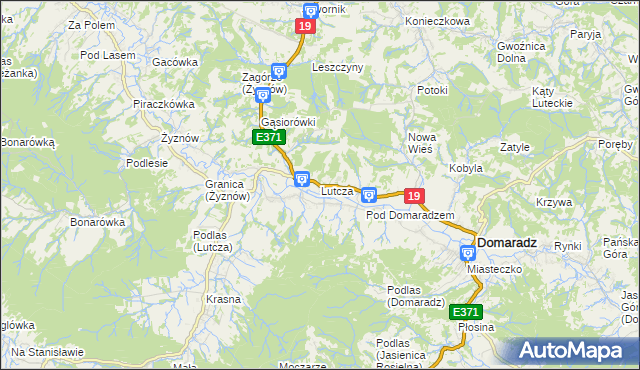 mapa Lutcza, Lutcza na mapie Targeo