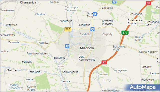 mapa Miechów, Miechów na mapie Targeo